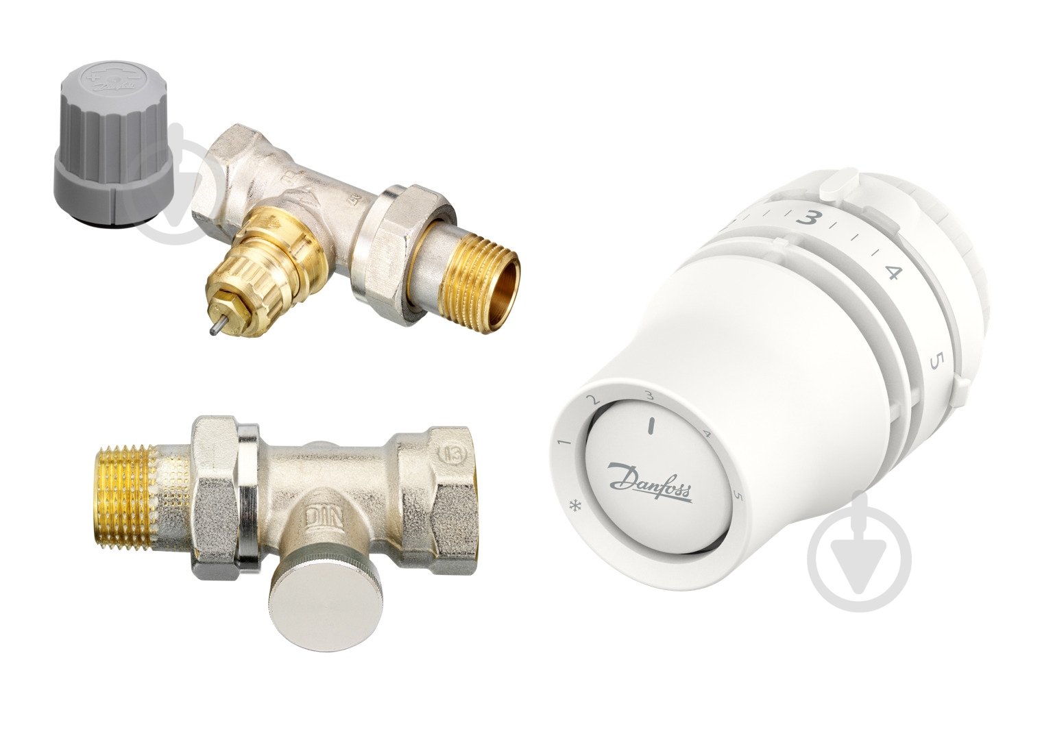 Комплект термостатичних кранів радіаторний Danfoss Redia RA click прямий 1/2 - фото 1 Комплект термостатичних кранів радіаторний Danfoss Redia RA click прямий 1/2 - фото 1