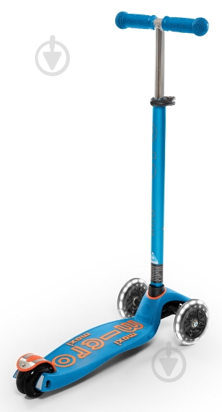 Самокат Micro Maxideluxe caribbean blue LED самокат 3-колісний блакитний ММD085 - фото 2 Самокат Micro Maxideluxe caribbean blue LED самокат 3-колісний блакитний ММD085 - фото 2