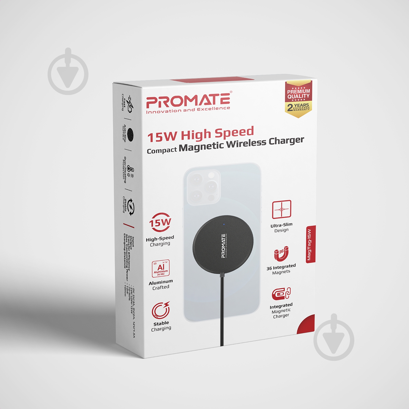 Зарядний пристрій Promate MagTag-15W Black - фото 8