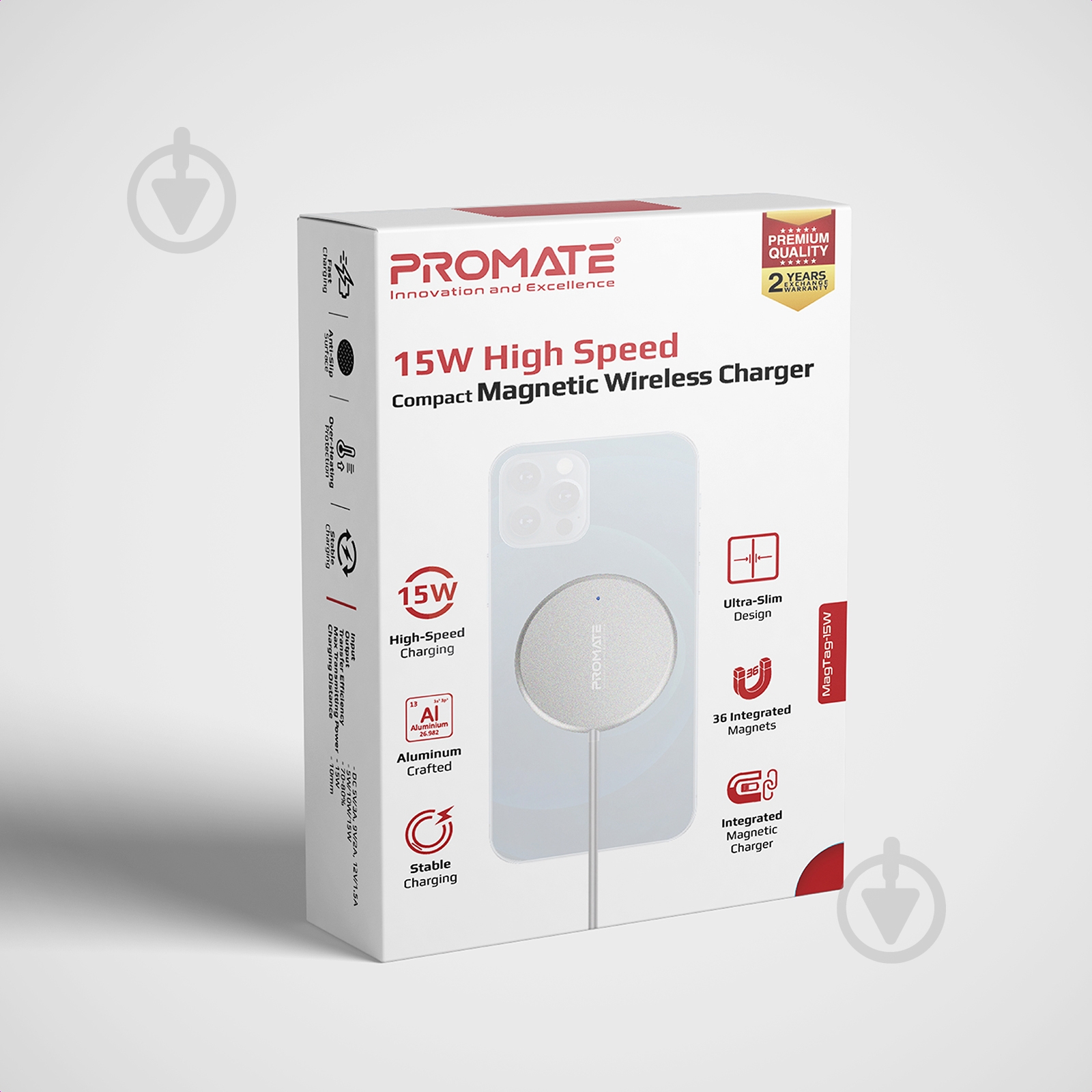 Зарядное устройство Promate MagTag-15W Silver - фото 8 Зарядное устройство Promate MagTag-15W Silver - фото 8
