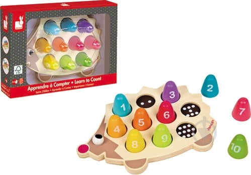 Сортер Janod Ёжик. Учим цифры J05339 - фото 1