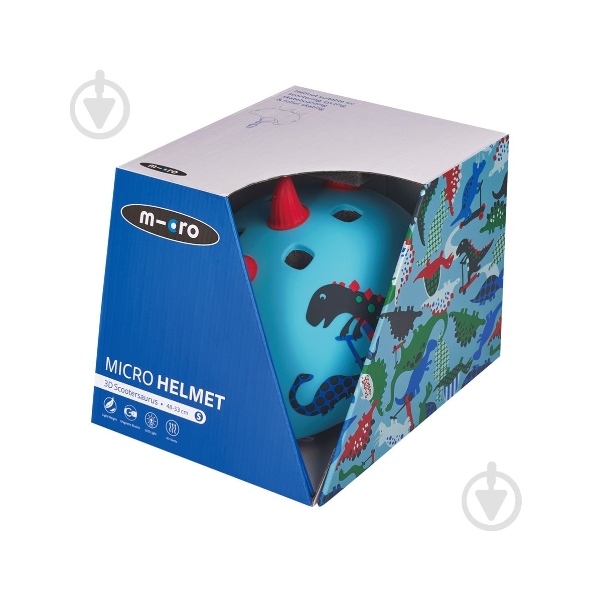 Шлем защитный Micro Mobillity Systems Micro PC 3D scootersaurus AC2094BX р. S голубой - фото 11 Шлем защитный Micro Mobillity Systems Micro PC 3D scootersaurus AC2094BX р. S голубой - фото 11