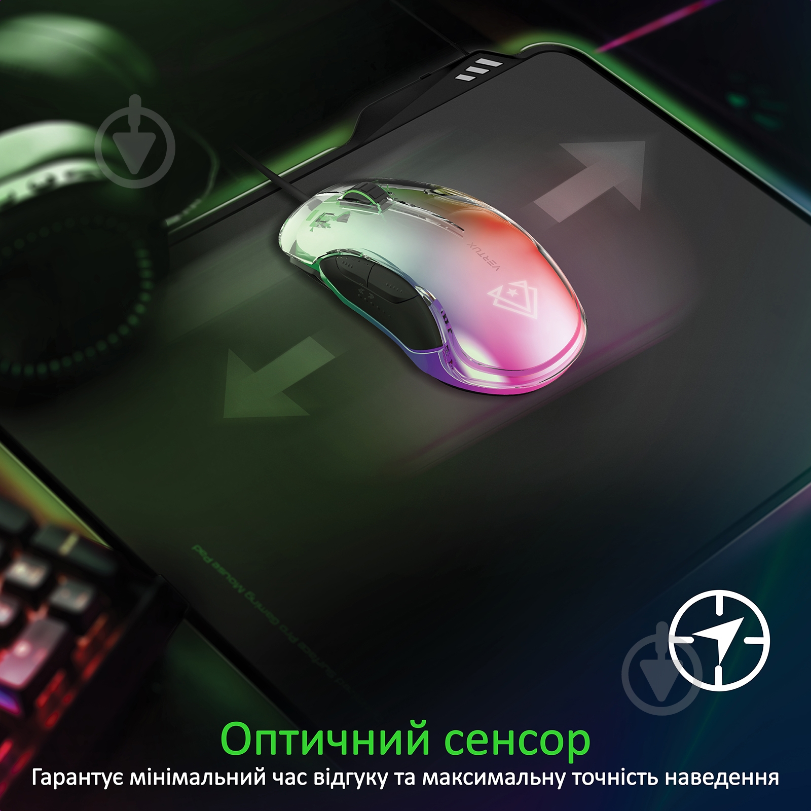 Мышь Vertux Phoenix USB Black - фото 2