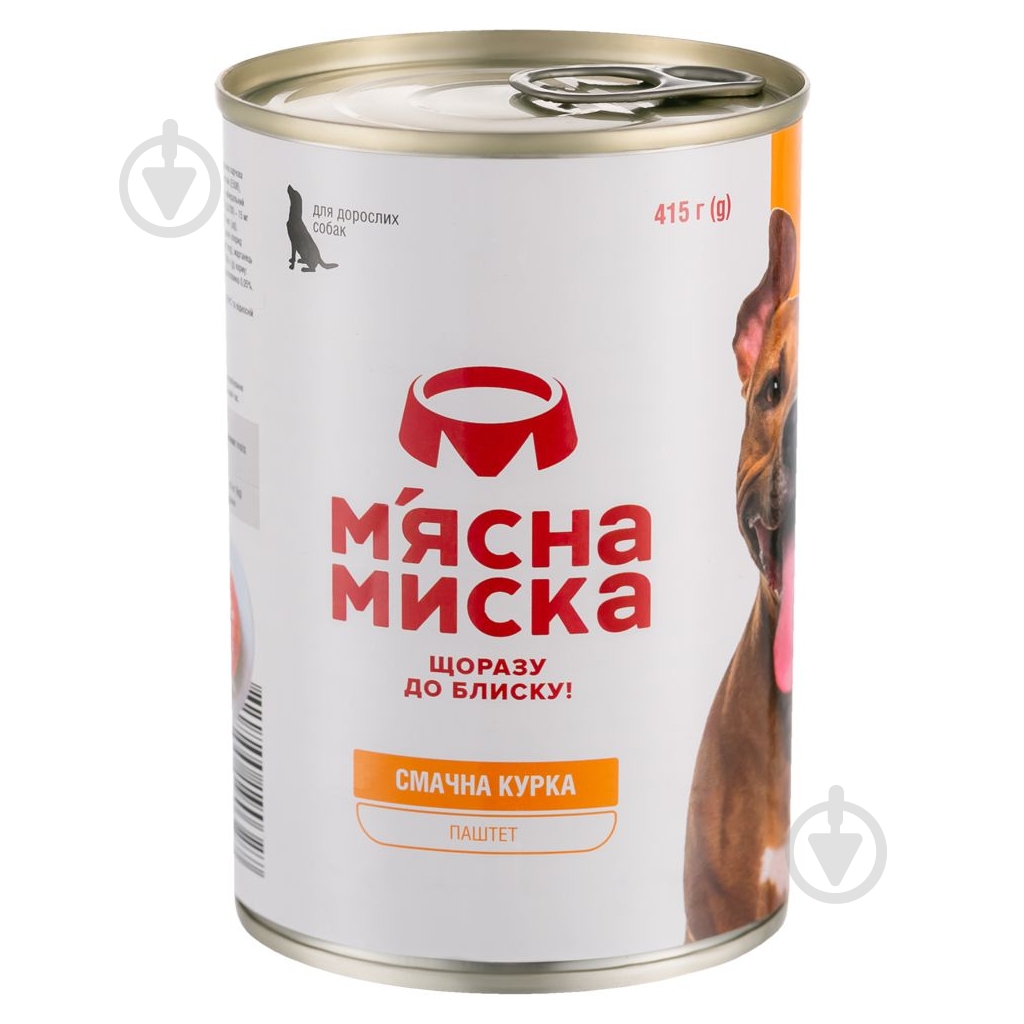 Паштет консервированный для всех пород М'ясна миска мясной с курицей 415 г - фото 1