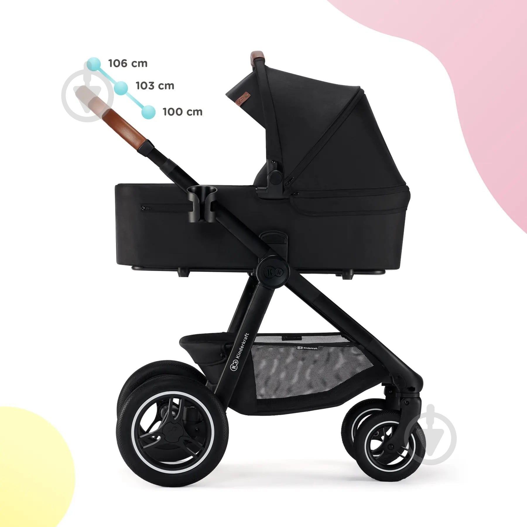 Коляска универсальная 2 в 1 Kinderkraft Everyday Black (KSEVER00BLK2000) - фото 3 Коляска универсальная 2 в 1 Kinderkraft Everyday Black (KSEVER00BLK2000) - фото 3