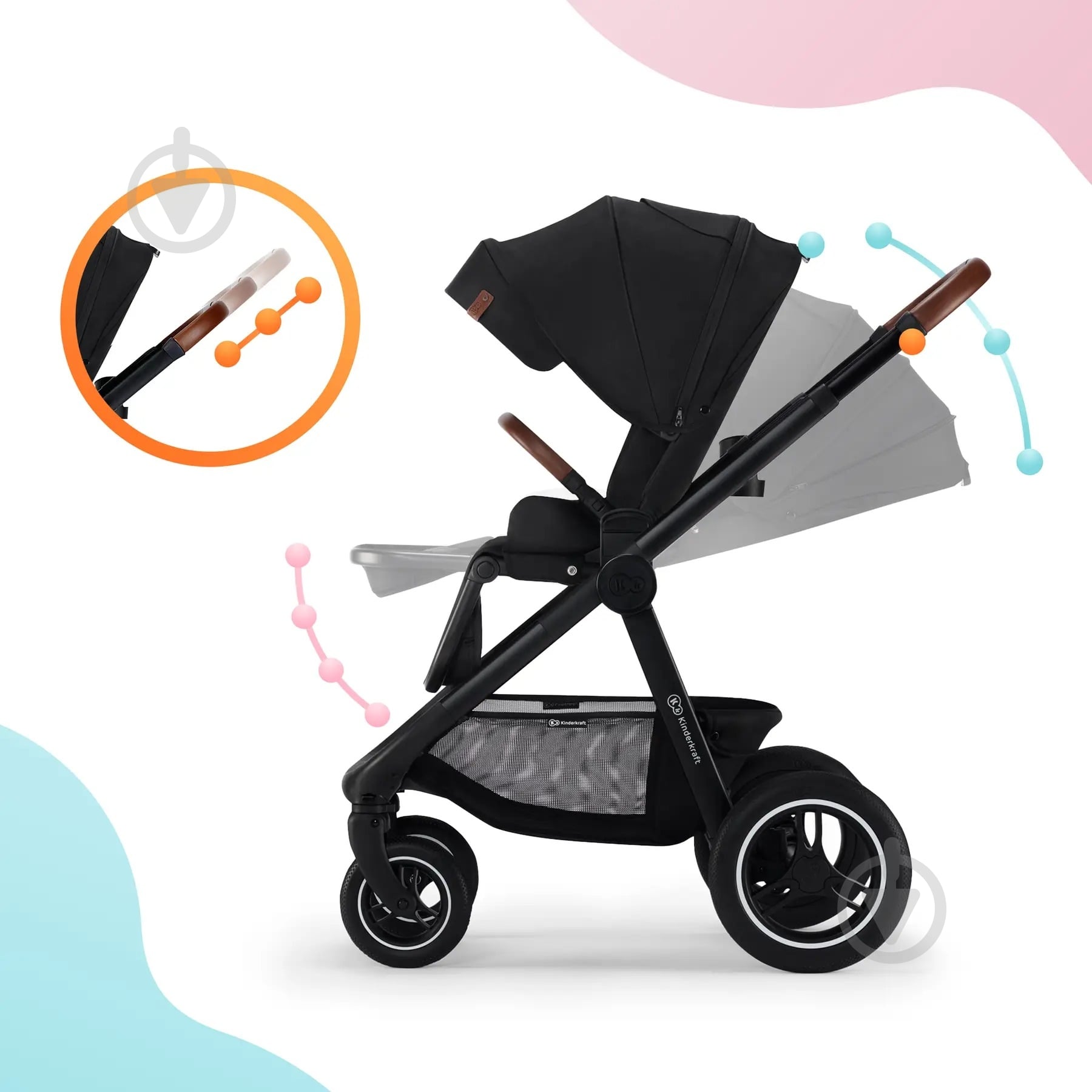 Коляска универсальная 2 в 1 Kinderkraft Everyday Black (KSEVER00BLK2000) - фото 11 Коляска универсальная 2 в 1 Kinderkraft Everyday Black (KSEVER00BLK2000) - фото 11