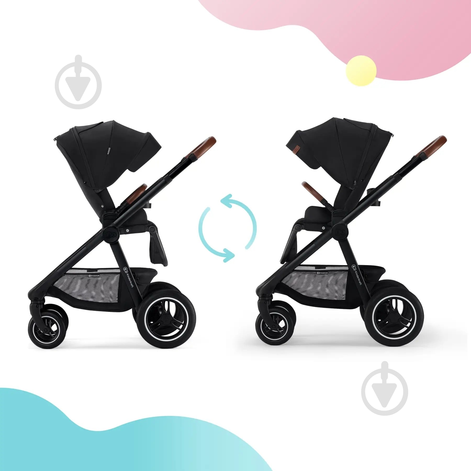 Коляска универсальная 2 в 1 Kinderkraft Everyday Black (KSEVER00BLK2000) - фото 13 Коляска универсальная 2 в 1 Kinderkraft Everyday Black (KSEVER00BLK2000) - фото 13
