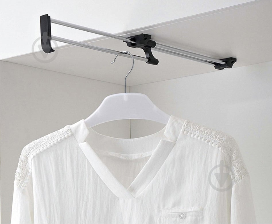 Вішалка висувна GTV WW-WSD400-01B посилена з гачком 400 мм чорний - фото 2 Вішалка висувна GTV WW-WSD400-01B посилена з гачком 400 мм чорний - фото 2