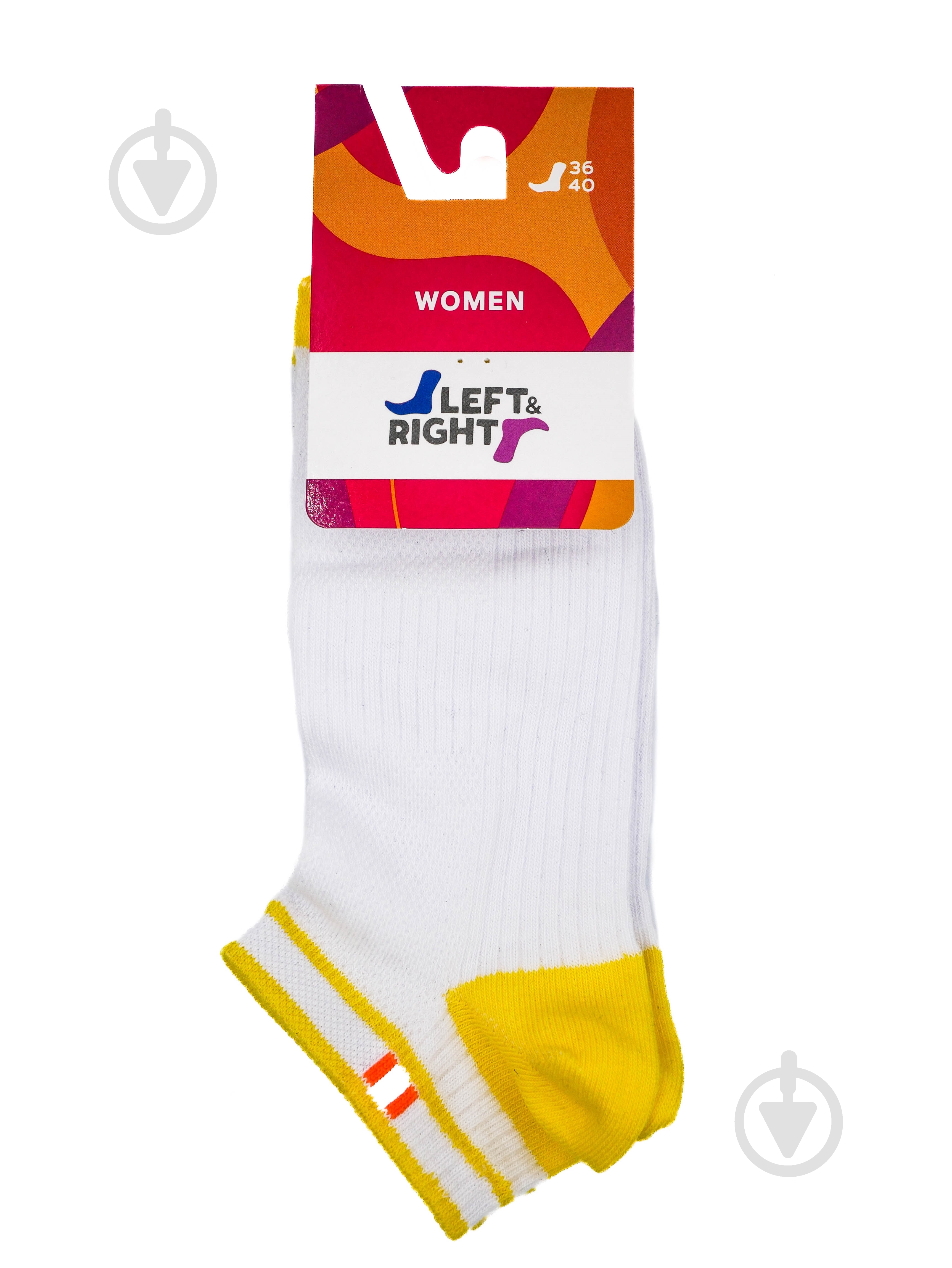 Шкарпетки жіночі L&R 120 (короткі) 03 р.36-38 біло-жовтий 1 шт. - фото 2 Шкарпетки жіночі L&R 120 (короткі) 03 р.36-38 біло-жовтий 1 шт. - фото 2