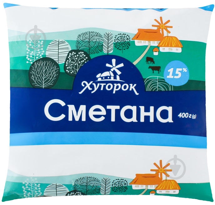 Сметана ТМ Хуторок 15% 400 г - фото 1