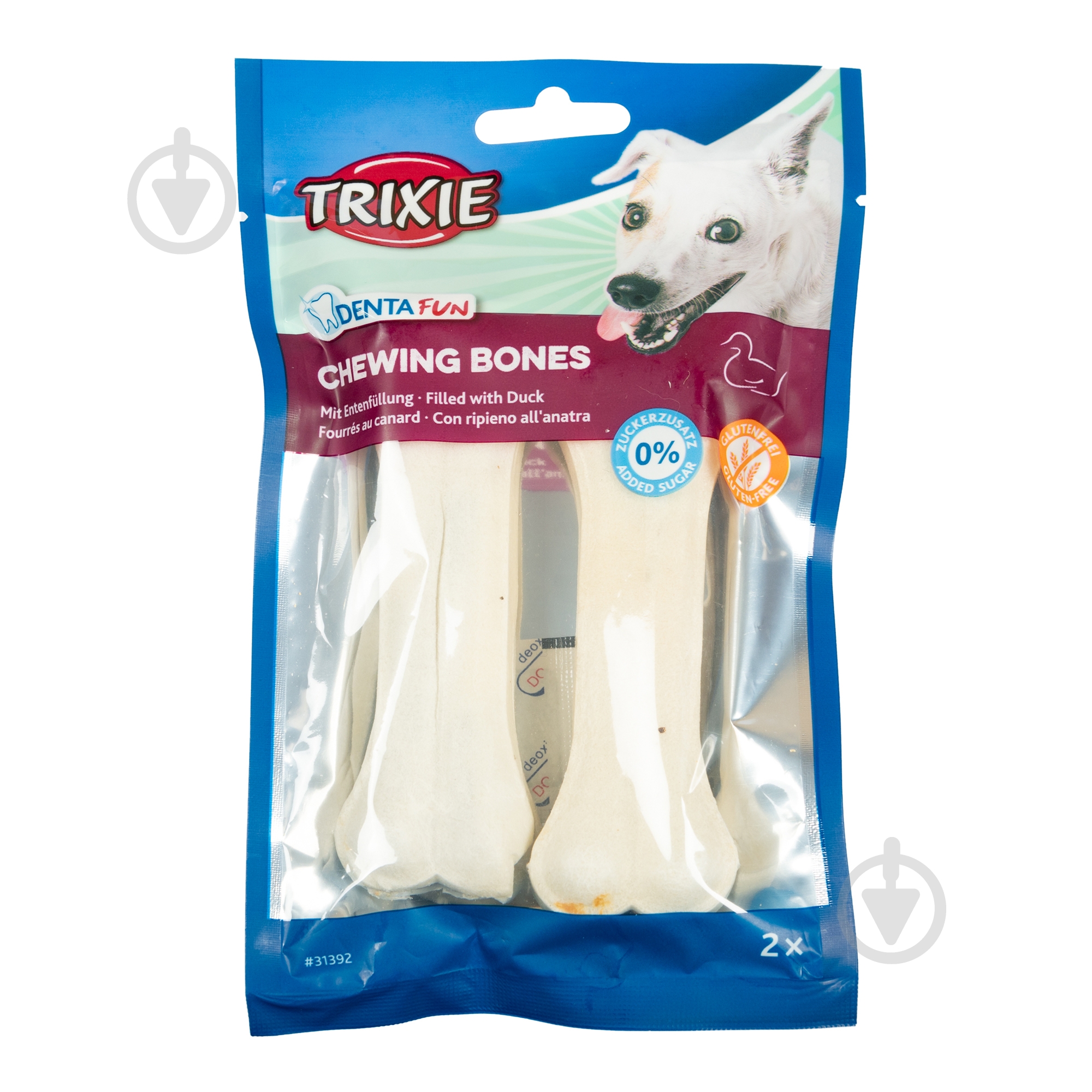 Ласощі Trixie Denta Fun з качкою натуральна шкіра 12 см 120 г, 2 шт./уп. - фото 2