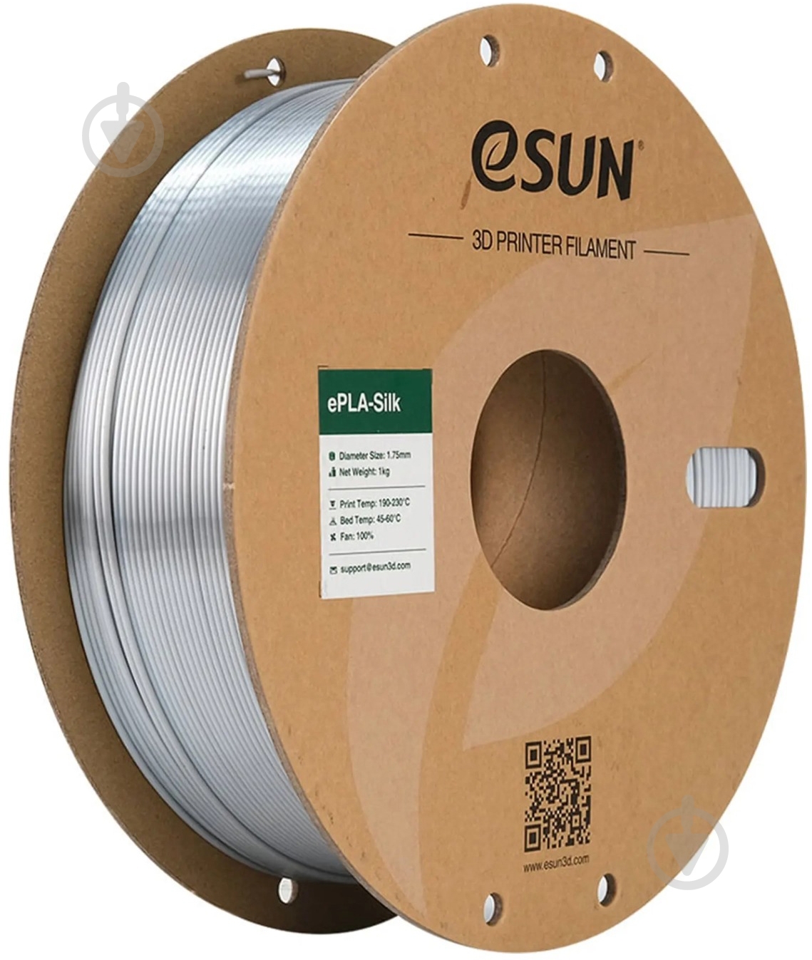 Пластик для 3D-принтера Esun eSilk-PLA Filament 1 кг 1.75 мм серебряный (ESILK-PLA175S1) - фото 3 Пластик для 3D-принтера Esun eSilk-PLA Filament 1 кг 1.75 мм серебряный (ESILK-PLA175S1) - фото 3