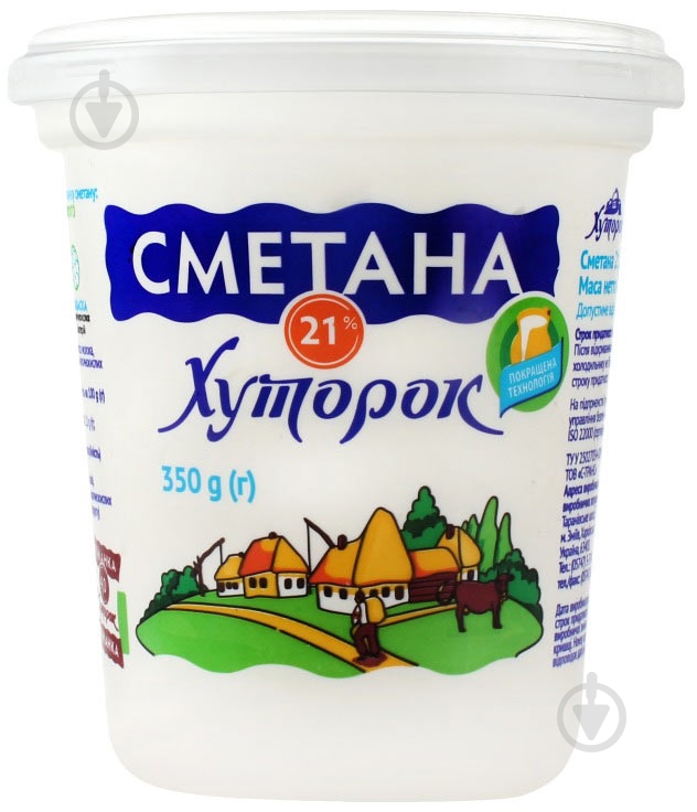 Сметана ТМ Хуторок 21% 350 г - фото 1