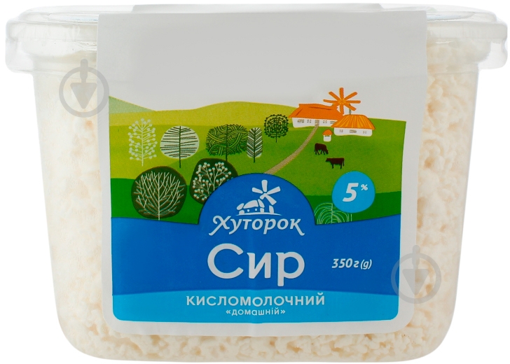 Сыр ТМ Хуторок Кисломолочный 5% Домашний 350 г - фото 1 Сыр ТМ Хуторок Кисломолочный 5% Домашний 350 г - фото 1
