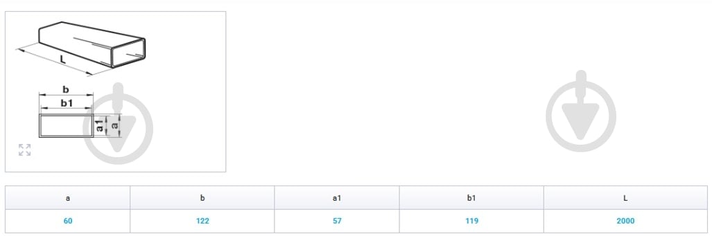 Канал плоский Вентс Пластивент 120x60/2 7020 - фото 3