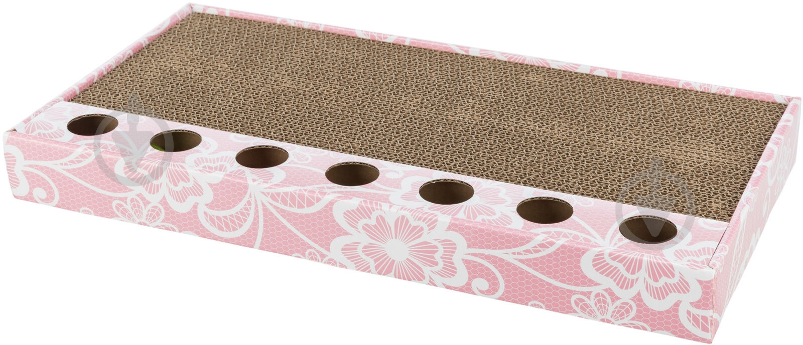 Кігтеточка Trixie для котів з двома кульками та котячою м'ятою картон рожевий 48х5х25 cм 48005 - фото 1