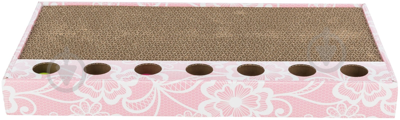 Кігтеточка Trixie для котів з двома кульками та котячою м'ятою картон рожевий 48х5х25 cм 48005 - фото 2