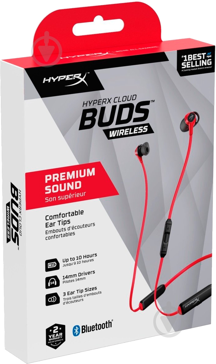 Гарнитура игровая HyperX Cloud Buds red/black (HEBBXX-MC-RD/G) - фото 6