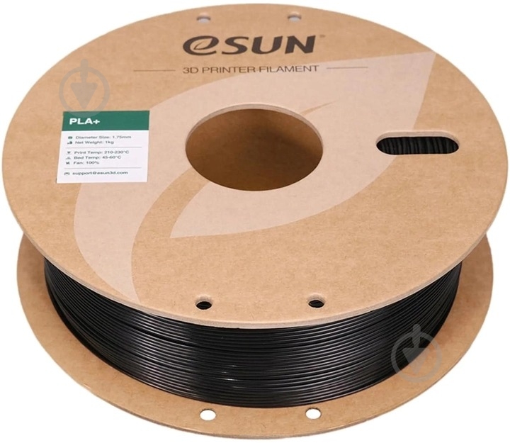 Пластик для 3D-принтера Esun PLA Plus Filament 1кг 1.75 мм черный (PLA+175B1) - фото 2 Пластик для 3D-принтера Esun PLA Plus Filament 1кг 1.75 мм черный (PLA+175B1) - фото 2