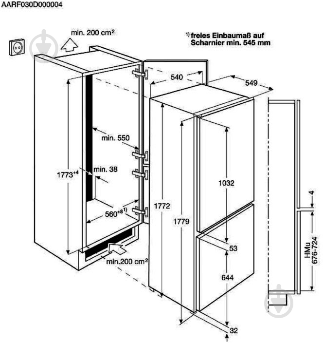 Встраиваемый холодильник Electrolux RNT2LF18S - фото 3