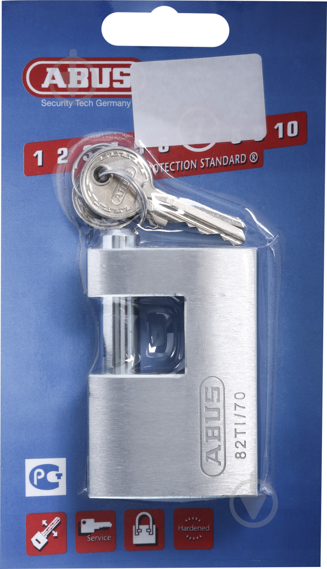 Замок навесной Abus 82ti/70 полузакрытый (пальцевый) - фото 3