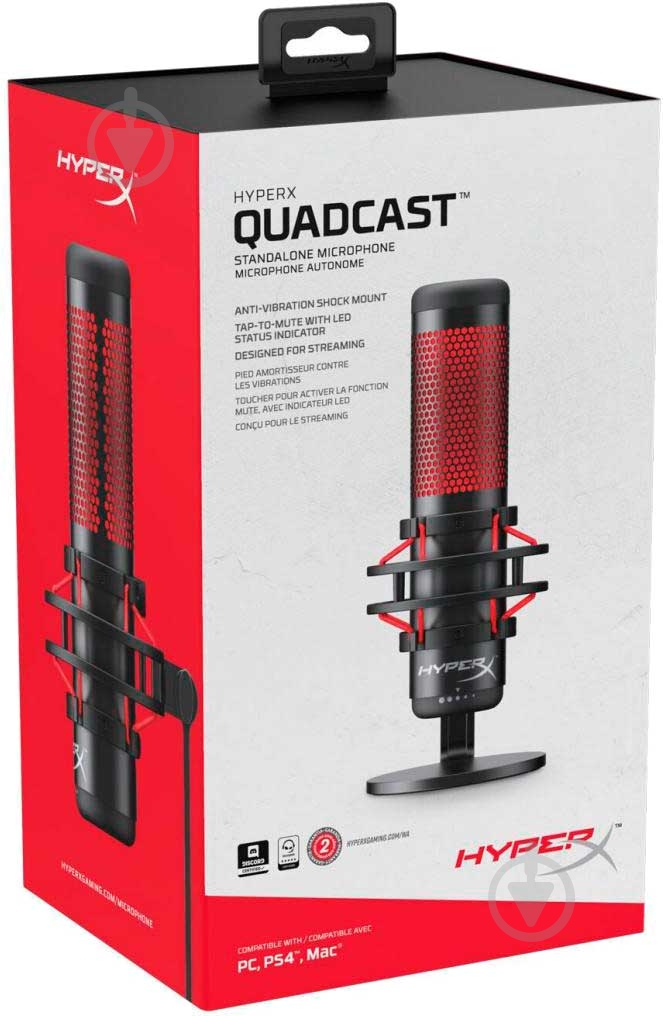 Микрофон HyperX Quadcast HX-MICQC-BK - фото 9 Микрофон HyperX Quadcast HX-MICQC-BK - фото 9