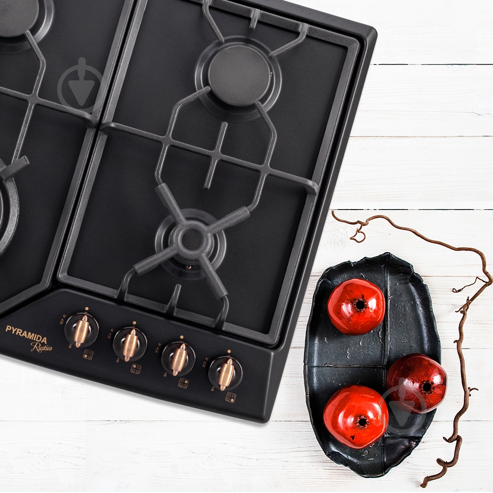Варочная поверхность газовая Pyramida PF 640 STEL-E/A BLACK - фото 9