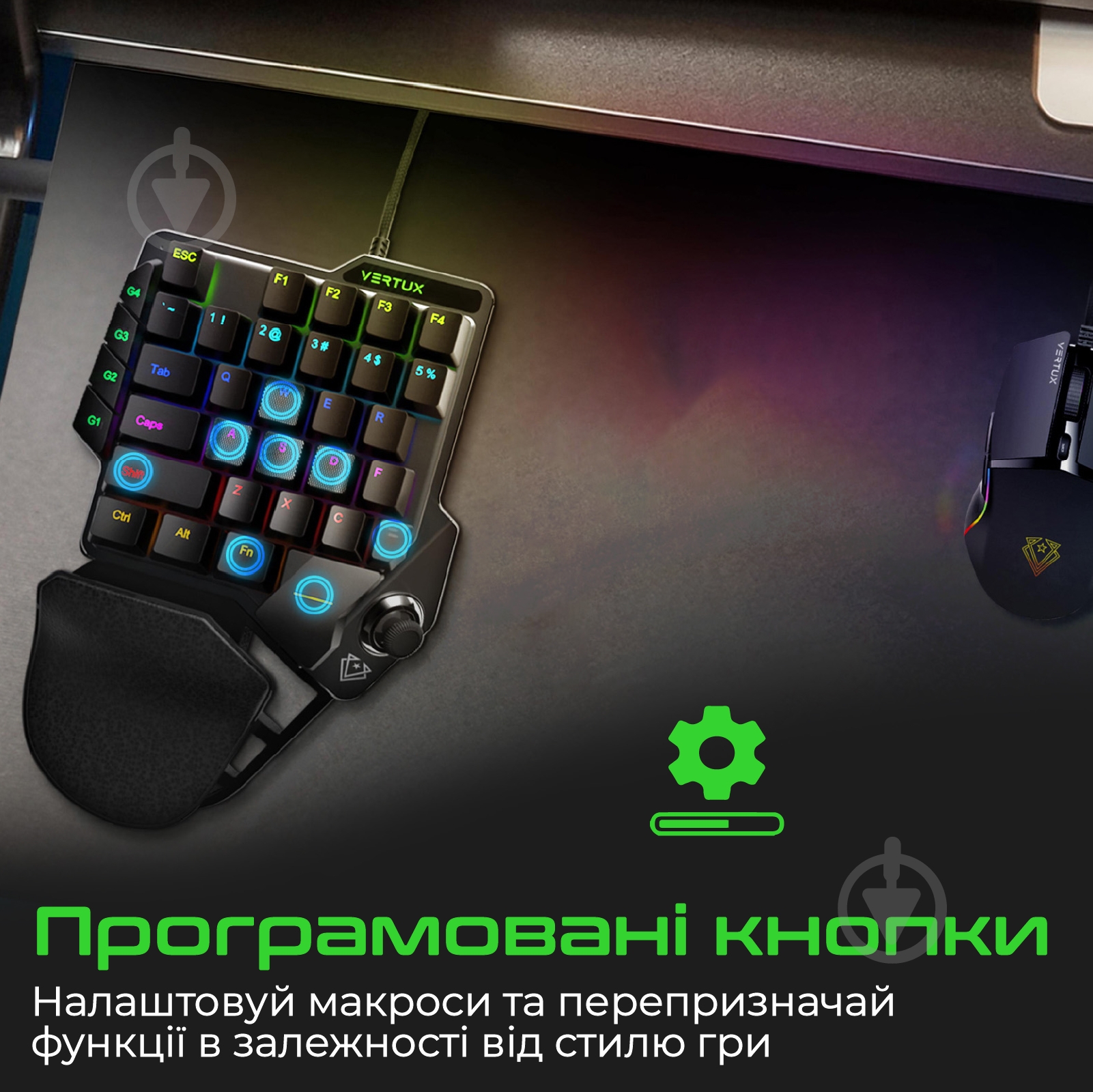 Клавиатура Vertux (combat.black) Кейпад Combat (combat.black) black - фото 3