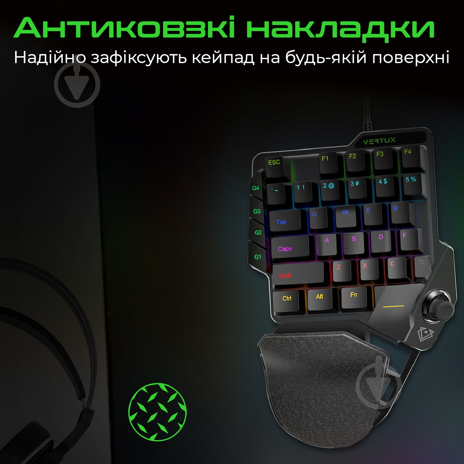 Клавиатура Vertux (combat.black) Кейпад Combat (combat.black) black - фото 8