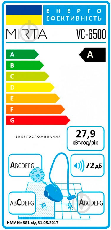 Пылесос Mirta с мешком VC6500 black - фото 22 Пылесос Mirta с мешком VC6500 black - фото 22