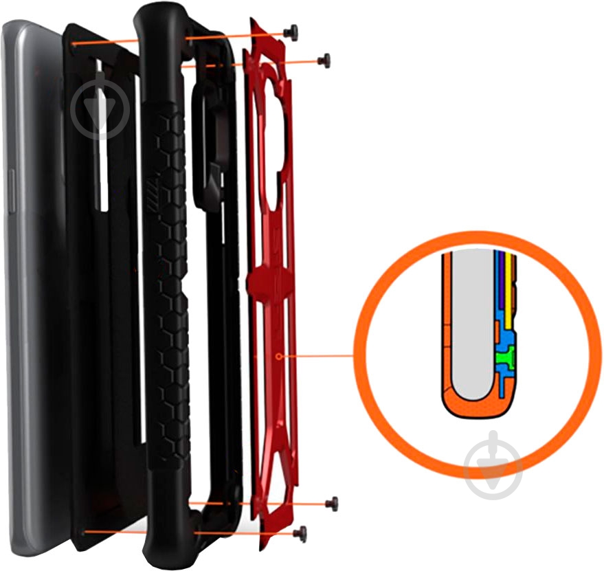 Чехол UAG для Galaxy Note 20 Ultra Monarch, Crimson (212201119494) - фото 5