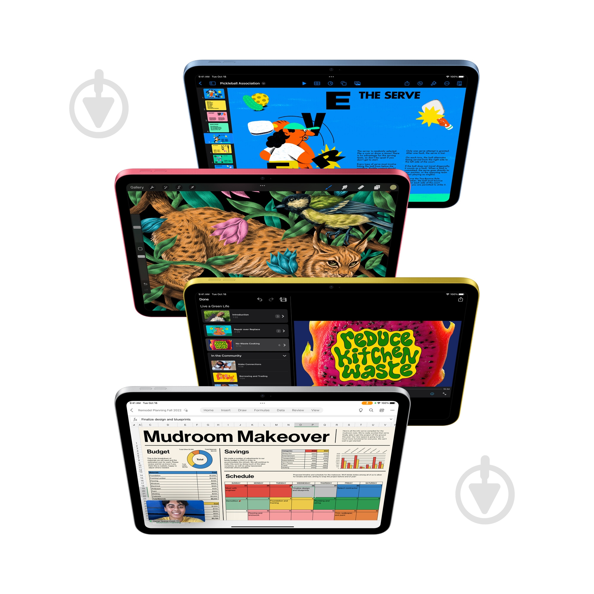 Планшет Apple iPad 2022 10,9" 256GB Wi-Fi yellow (MPQA3RK/A) - фото 4 Планшет Apple iPad 2022 10,9" 256GB Wi-Fi yellow (MPQA3RK/A) - фото 4