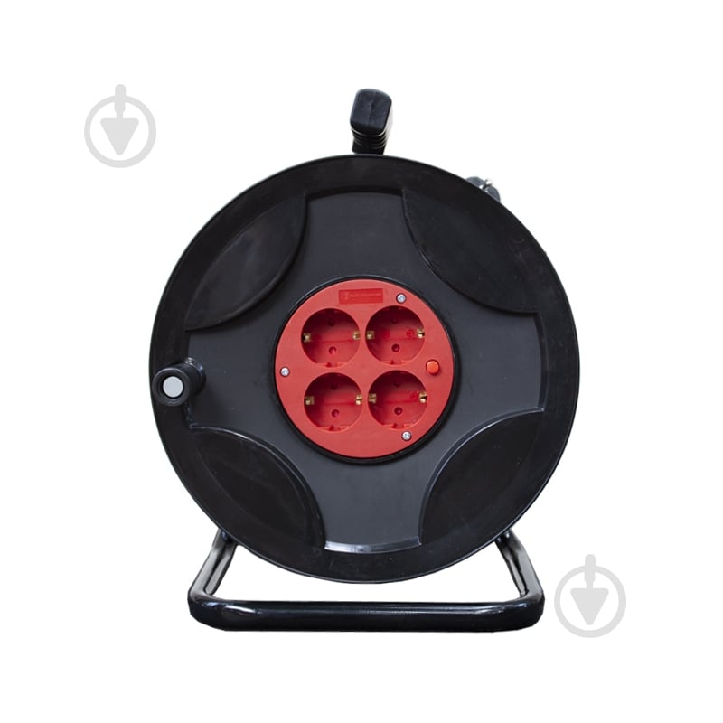 Удлинитель на катушке ElectroHouse с заземлением 4 гн. черный 50 м EH-ESR50 - фото 1