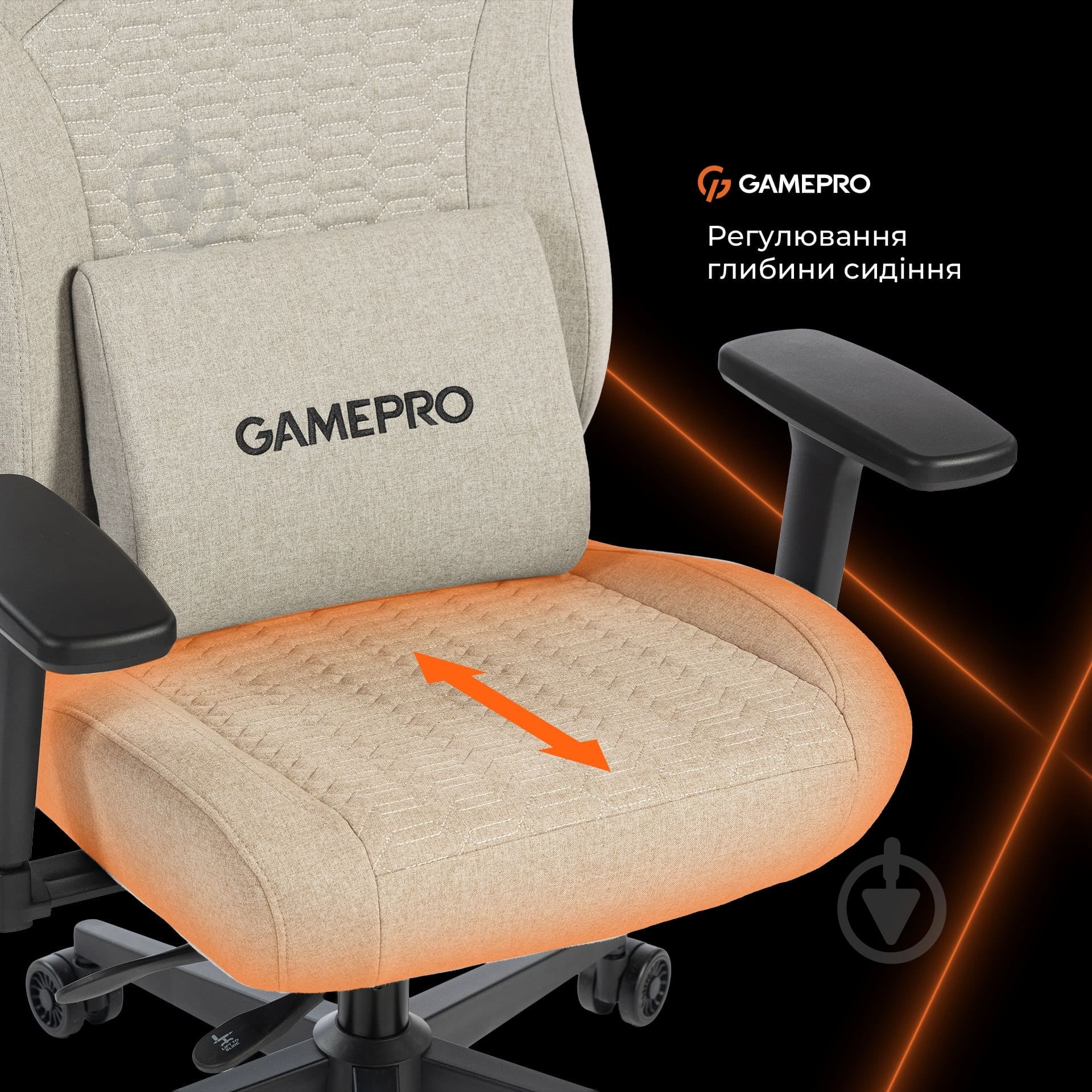Кресло игровое GamePro GC760LG Light grey fabric серый - фото 12