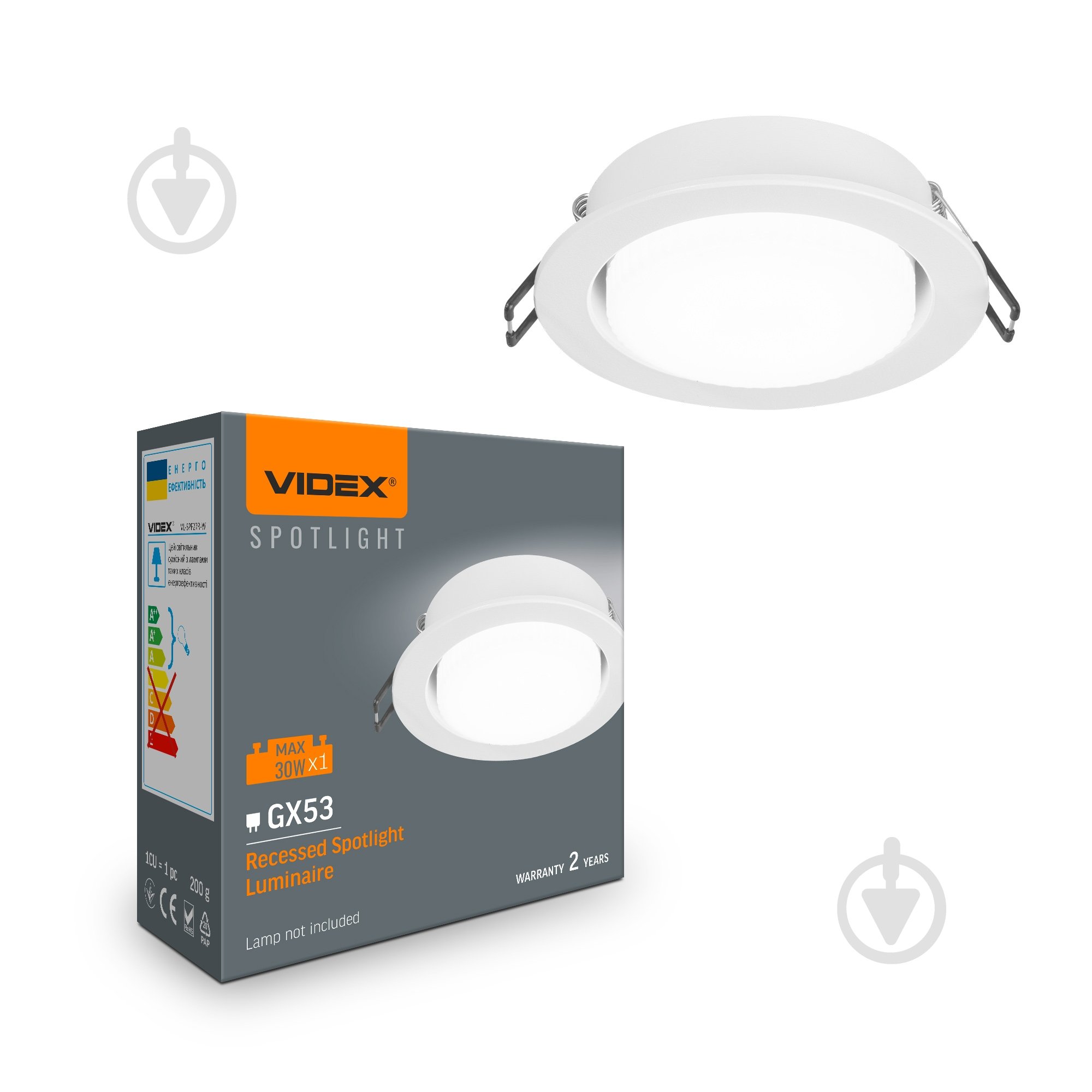 Світильник точковий Videx VL-SPF27R-W GX53 білий 28003 - фото 2
