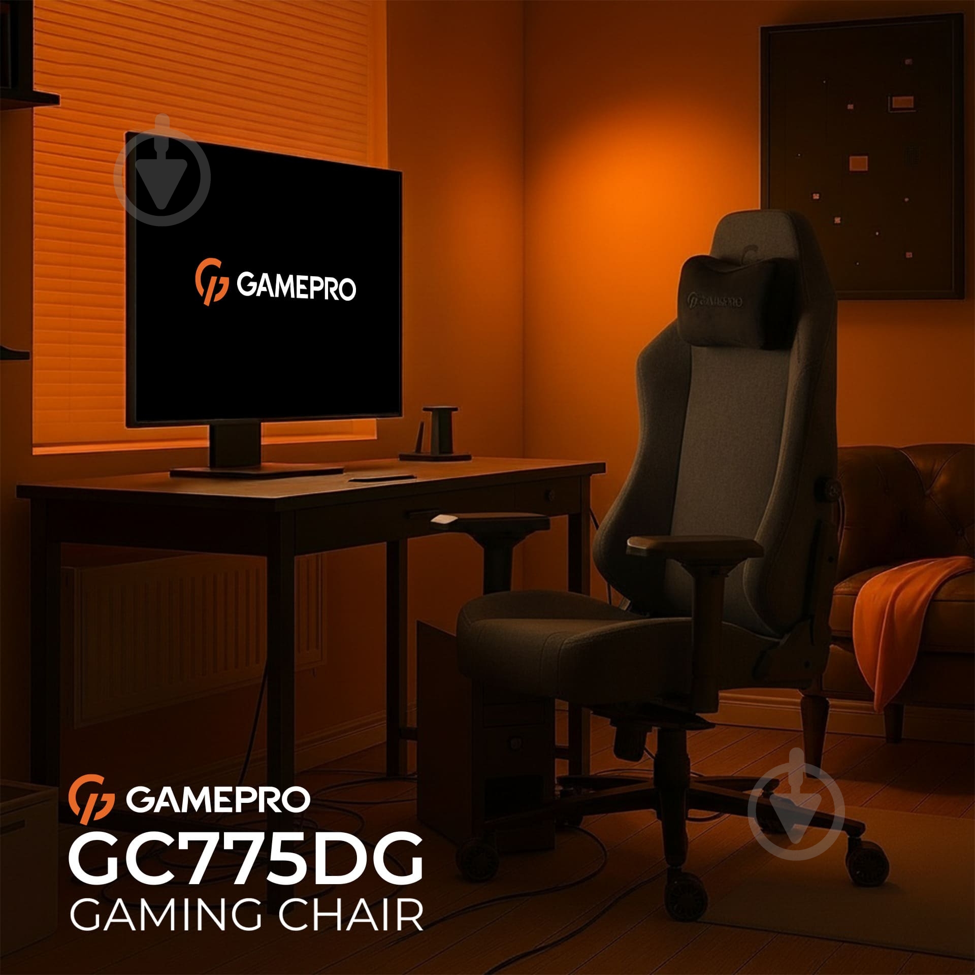 Крісло ігрове GamePro GC775DG Dark grey fabric сірий - фото 10