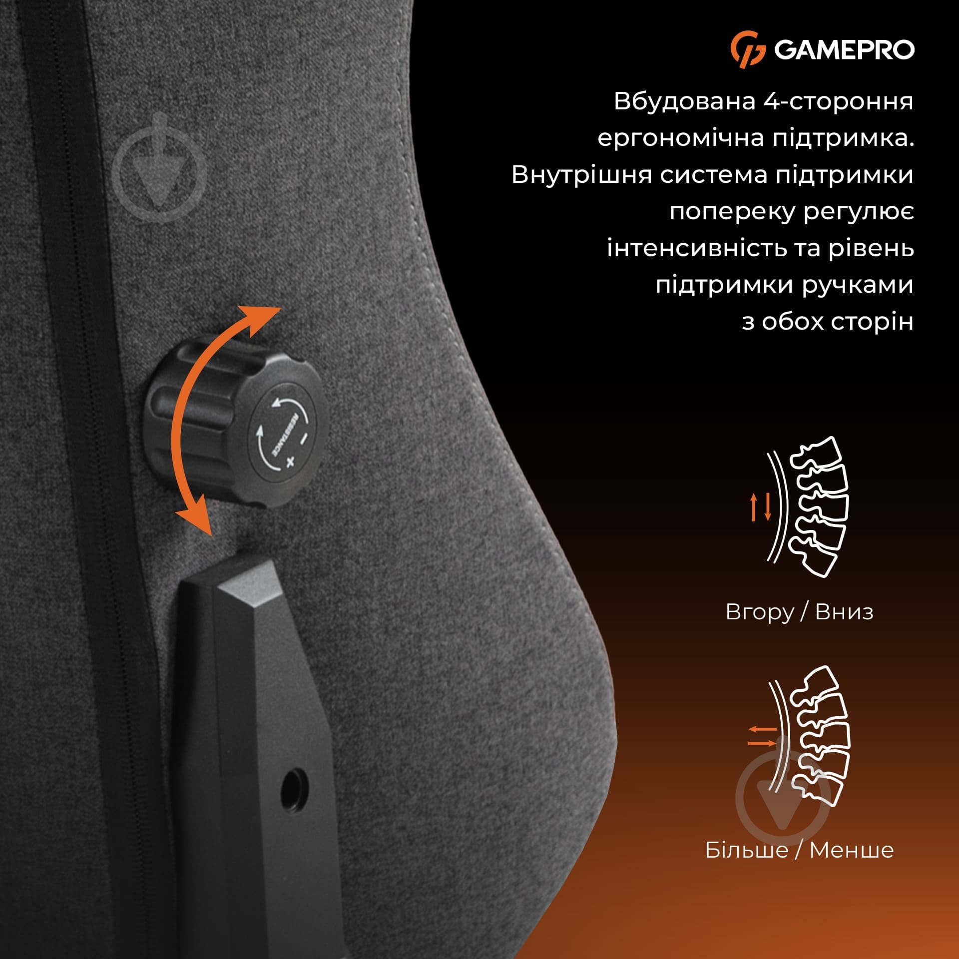 Крісло ігрове GamePro GC775DG Dark grey fabric сірий - фото 11