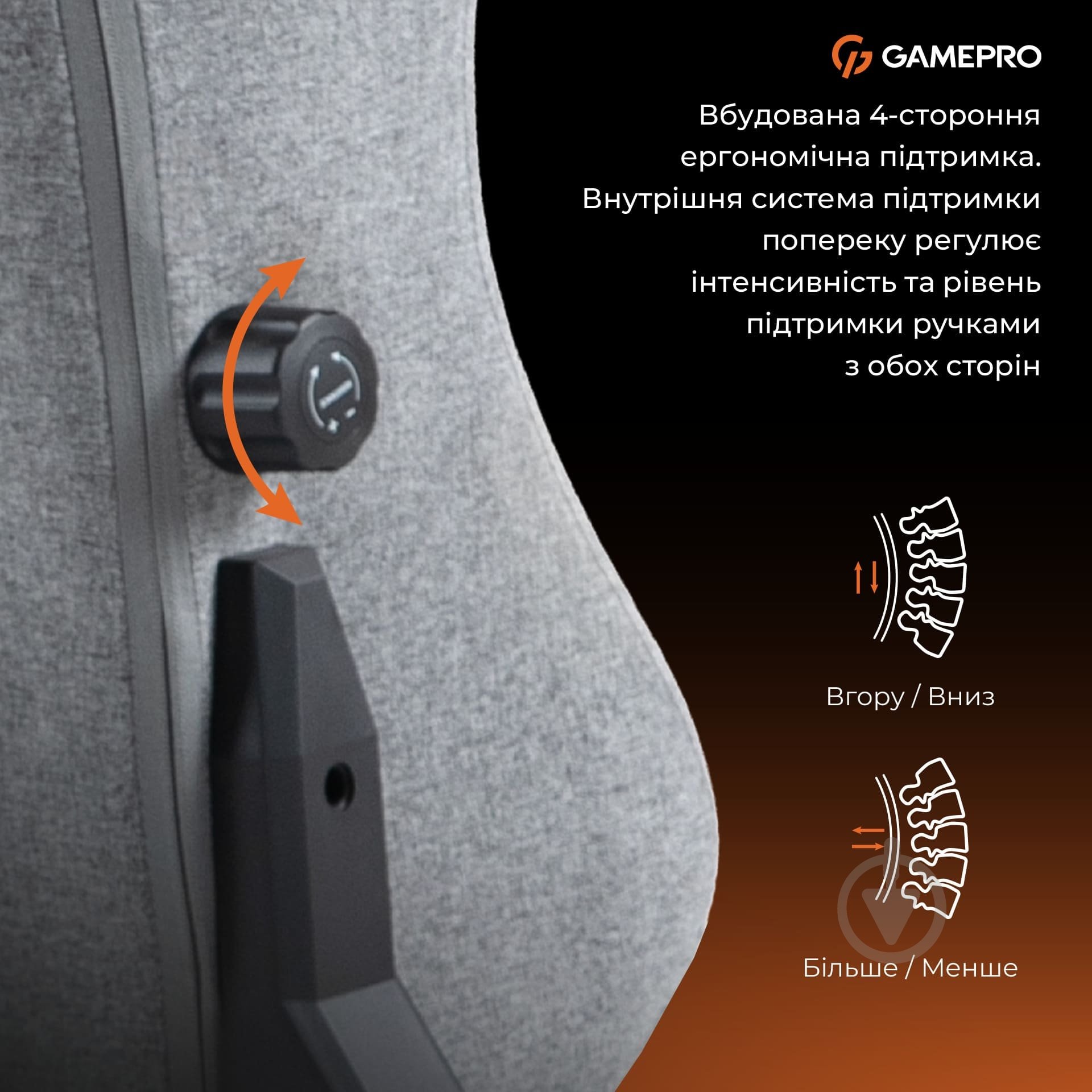 Кресло игровое GamePro GC775G Grey fabric серый - фото 11 Кресло игровое GamePro GC775G Grey fabric серый - фото 11