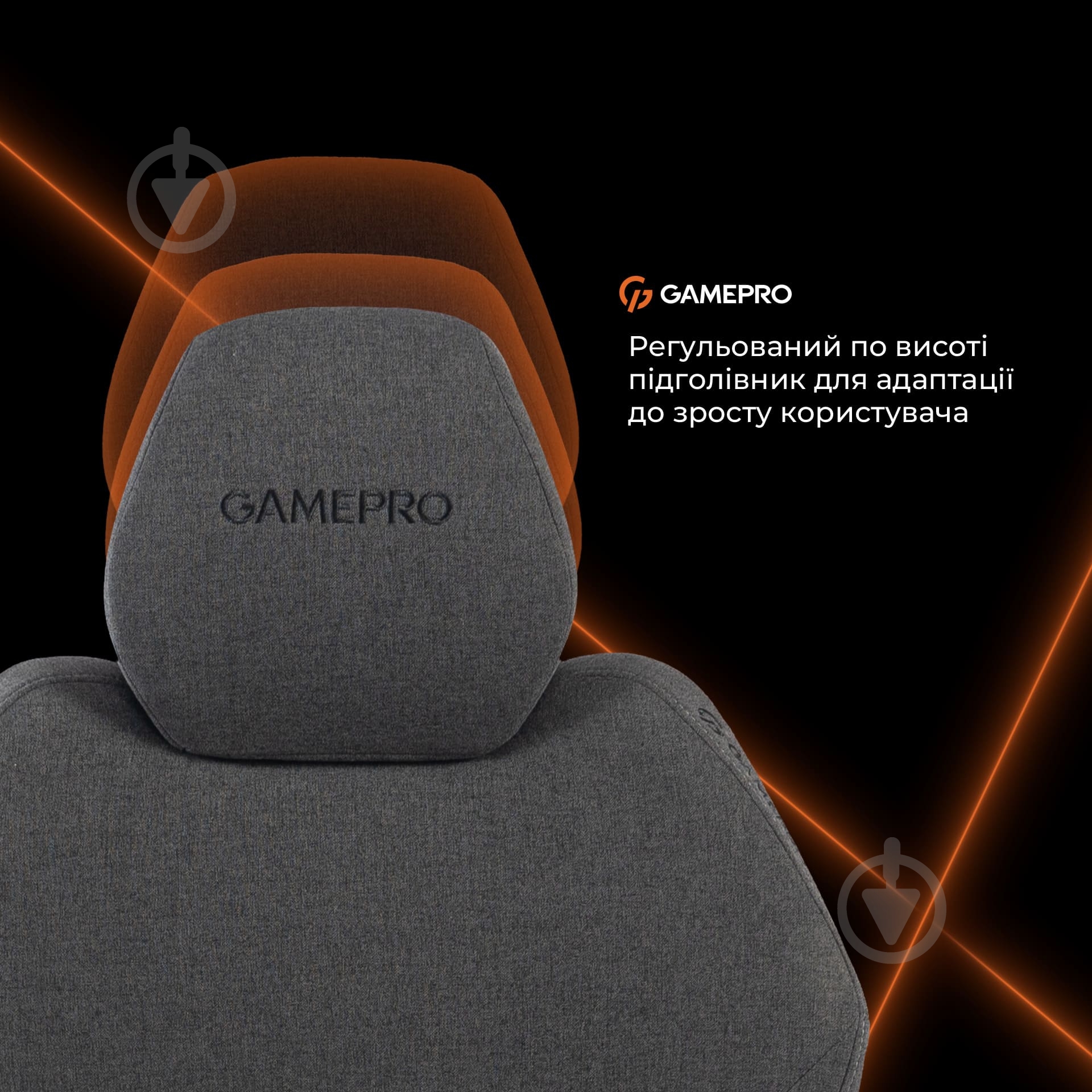 Крісло ігрове GamePro GC760DG Dark grey fabric сірий - фото 11