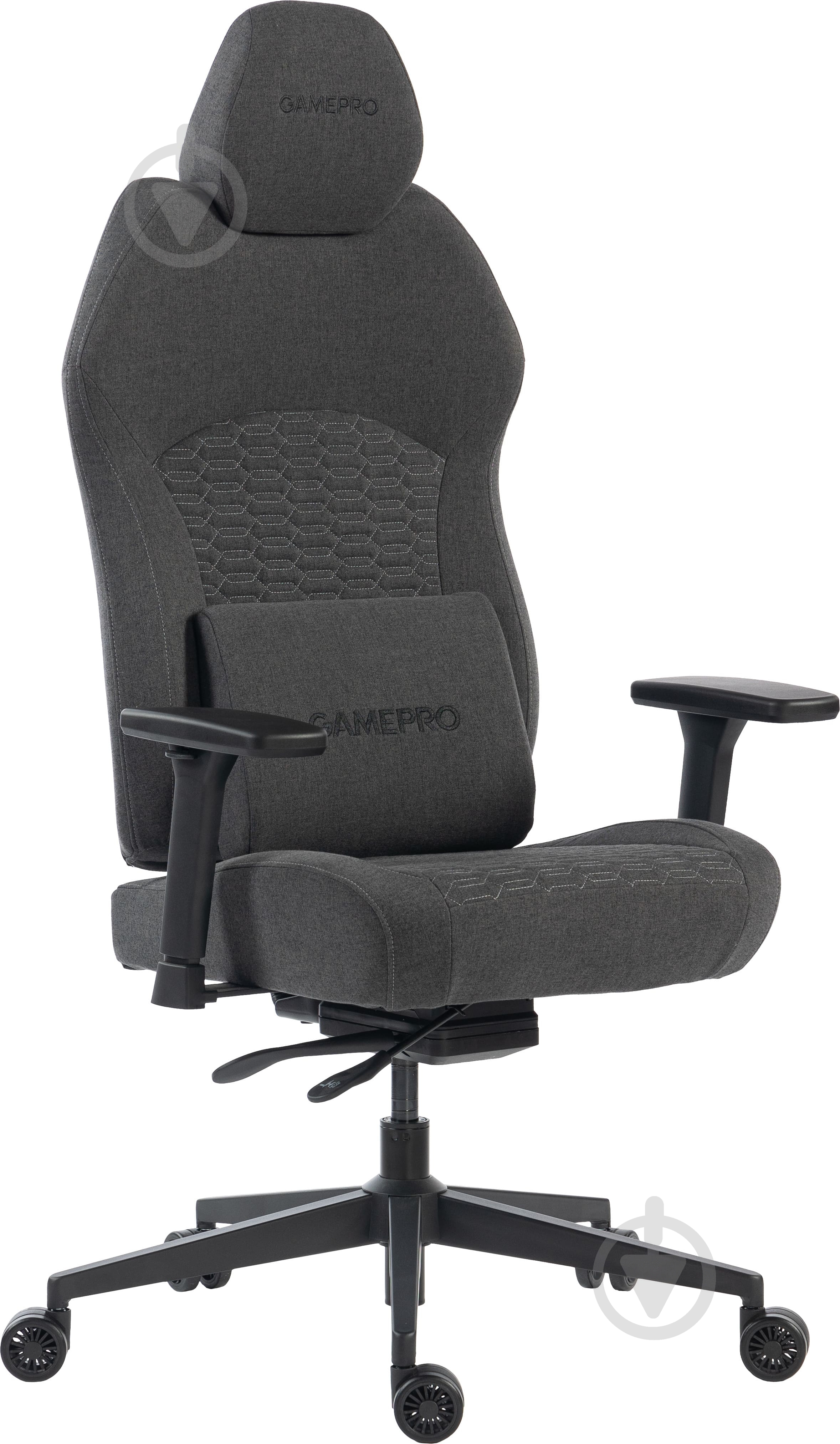 Крісло ігрове GamePro GC760DG Dark grey fabric сірий - фото 2