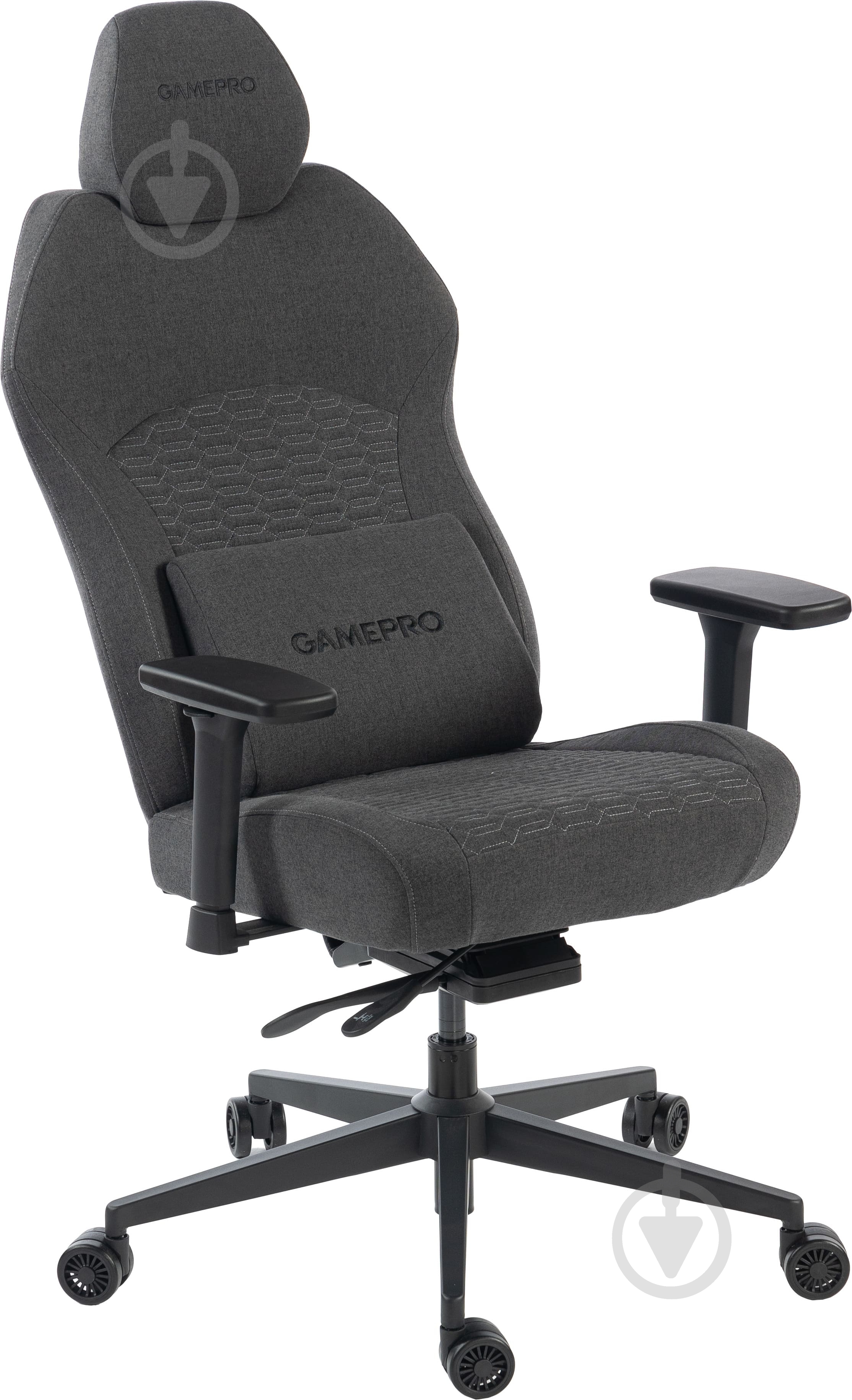 Крісло ігрове GamePro GC760DG Dark grey fabric сірий - фото 7