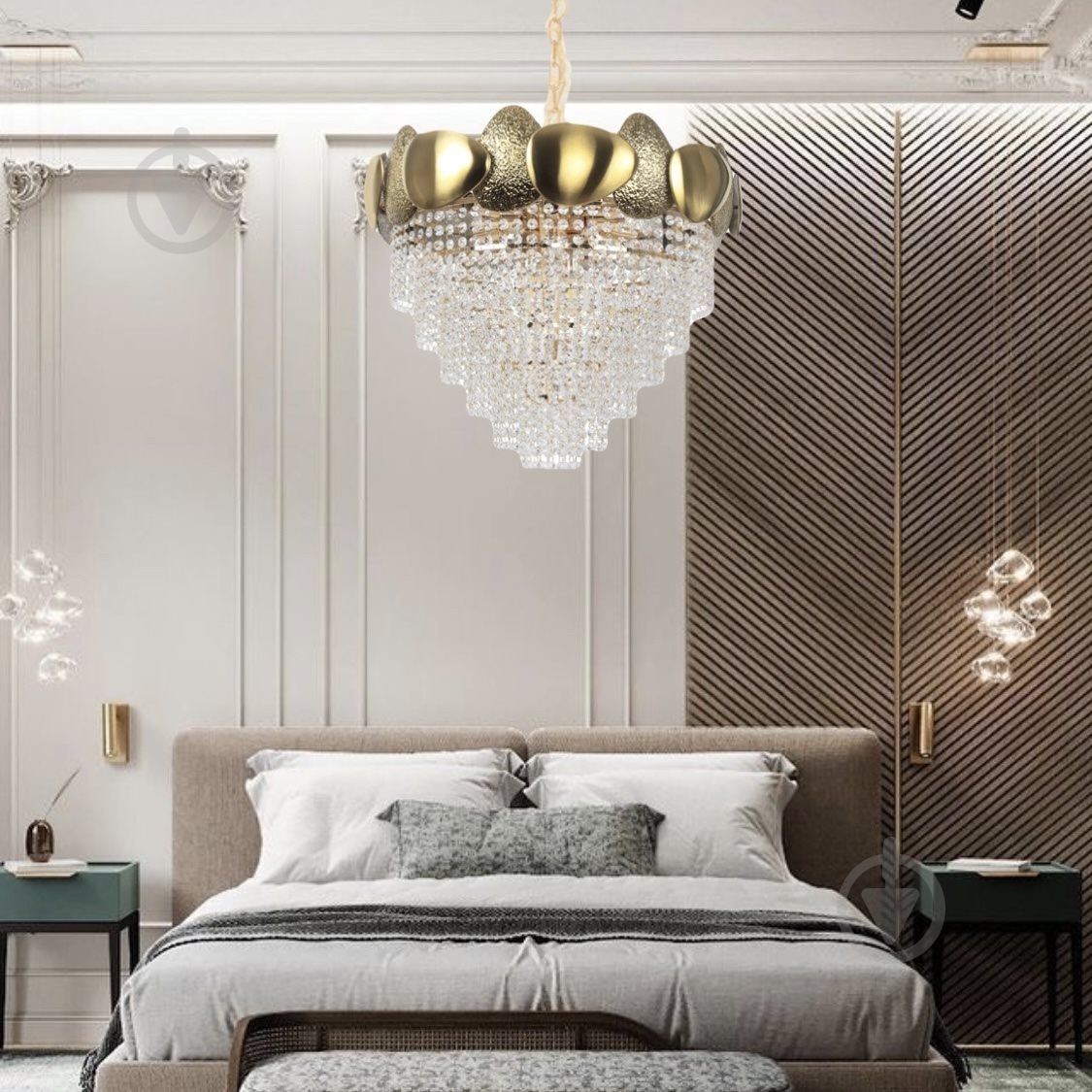 Люстра стельова Sirius Ш 5017/600 10x60 Вт E14 золотий Ш 5017/60 - фото 3