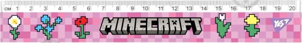 Лінійка Minecraft Spring 20 см рожева YES - фото 1