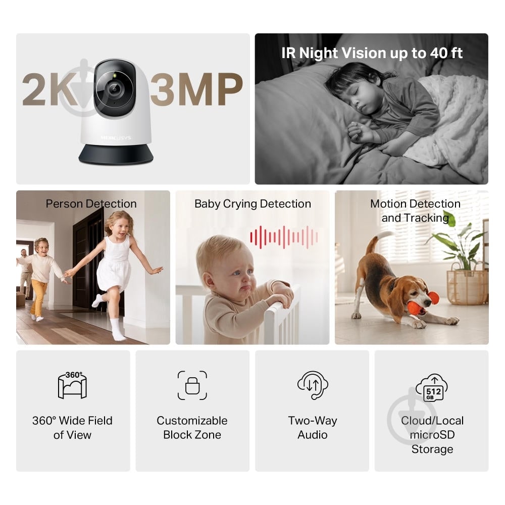 IP-камера Mercusys MC210 3MP N300 - фото 3
