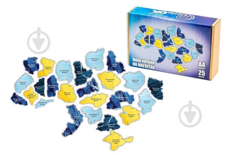 Пазл деревянный PuzzleOk Карта Украины PuzA4-01350 - фото 1