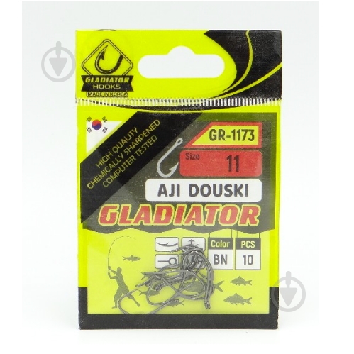 Крючки Gladiator №2 10 шт. Aji Douski 1173 bn - фото 2