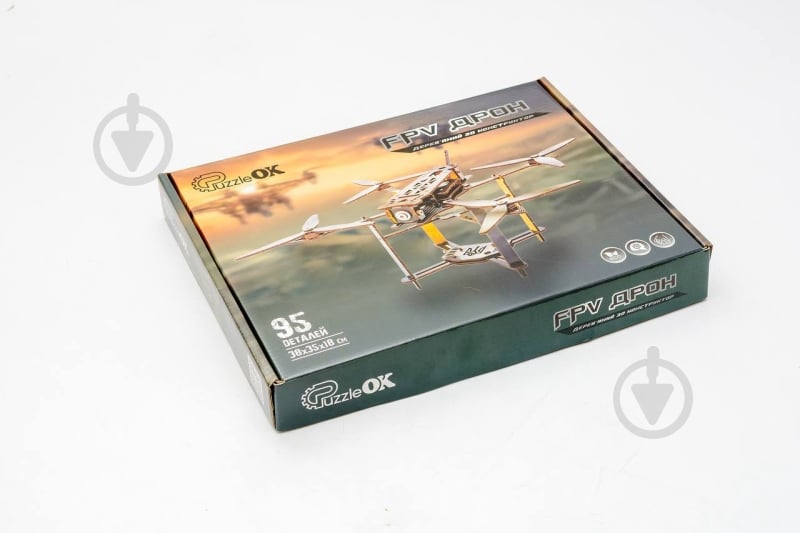 Деревянный 3D-конструктор PuzzleOk FPV Дрон Puz-00923 - фото 2