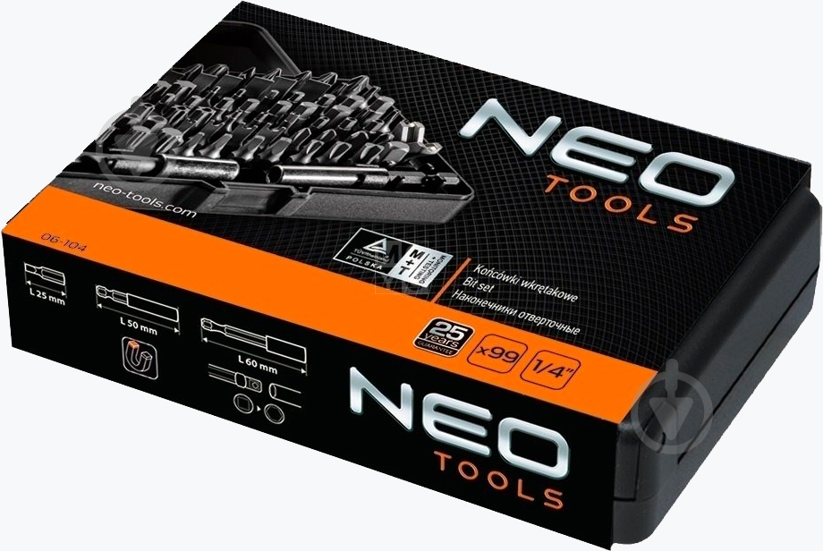 Набор насадок NEO tools с держателем 99 шт. 06-104 - фото 3 Набор насадок NEO tools с держателем 99 шт. 06-104 - фото 3