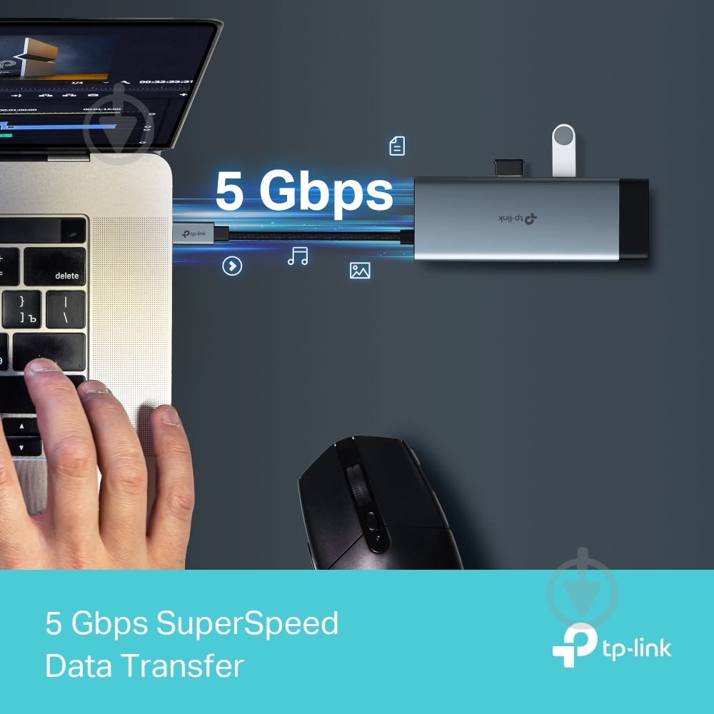 USB-хаб TP-Link USB Type-C 6-в-1 (UH6120C) - фото 10 USB-хаб TP-Link USB Type-C 6-в-1 (UH6120C) - фото 10