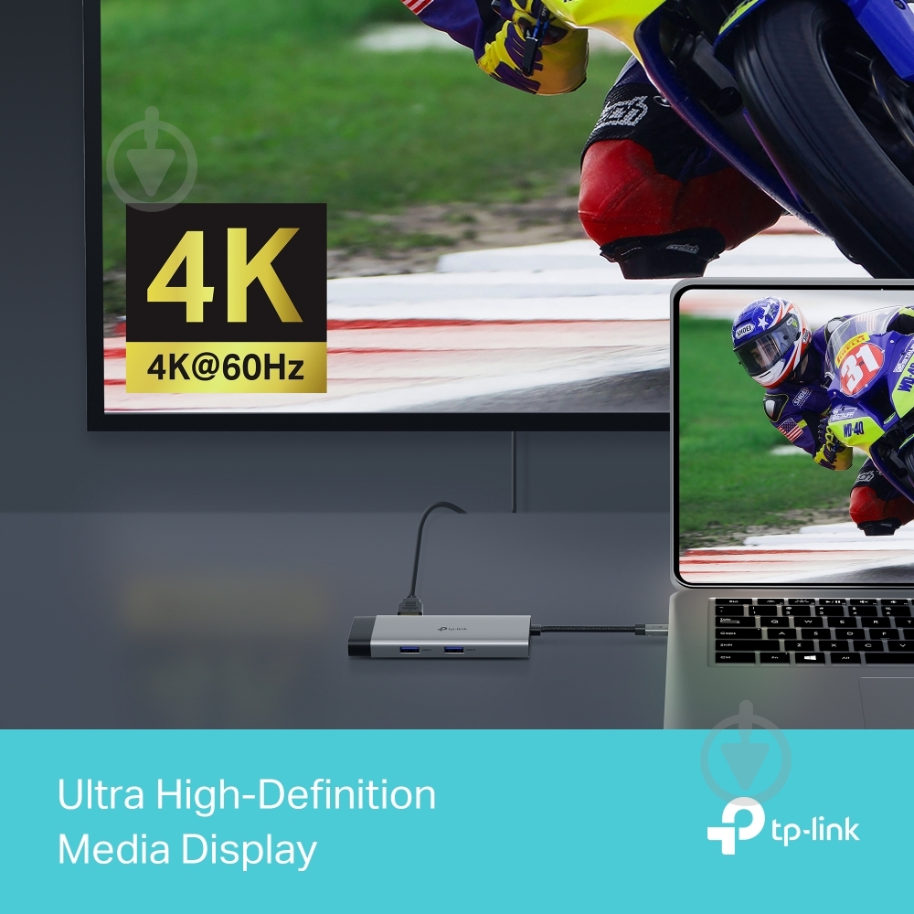 USB-хаб TP-Link USB Type-C 6-в-1 (UH6120C) - фото 7 USB-хаб TP-Link USB Type-C 6-в-1 (UH6120C) - фото 7